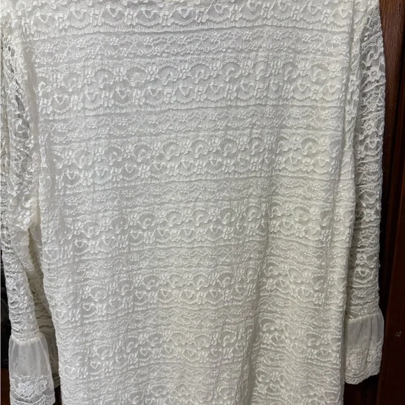 Indigo Soul White Lace Boho Tunic Top – Size Large - Picture 5 of 5